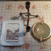 Posacenere,  candelabro, piatto porcellana