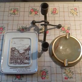 Posacenere,  candelabro, piatto porcellana