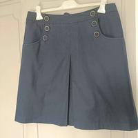 Gonna blu cotone bottoni alla marinara