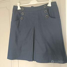 Gonna blu cotone bottoni alla marinara