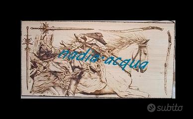 3 Quadri  di legno incisi a mano Nuovi