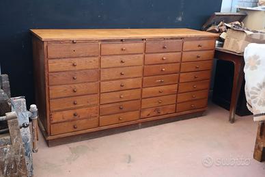 CASSETTIERA DA FARMACIA INDUSTRIALE VECCHIA