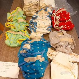 Pannolini lavabili AIO: 17 cover più 39 inserti