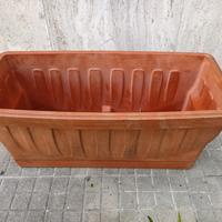 Fioriera natura rettangolare 80 cm con sottovaso