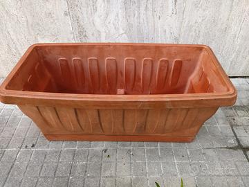 Fioriera natura rettangolare 80 cm con sottovaso