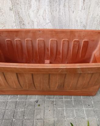 Fioriera natura rettangolare 80 cm con sottovaso
