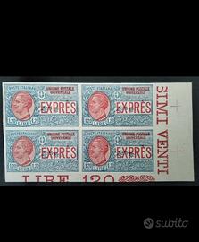 Regno Varietà 1922 prove del 1,20 Lire Espresso