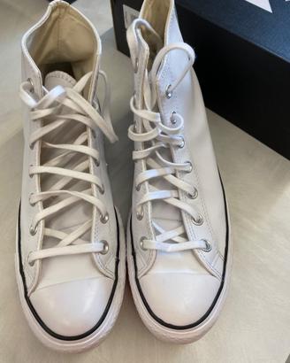 Converse Chuck Taylor Star n.41 ecopelle bianche