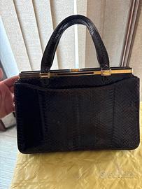 Borsa artigianale in pelle di pitone