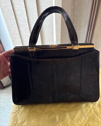 Borsa artigianale in pelle di pitone