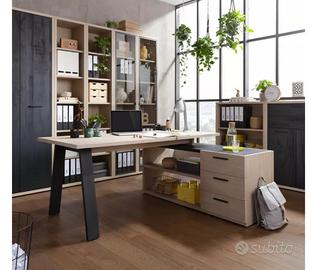 Scrivania angolare 172x144 cm top rovere elegance