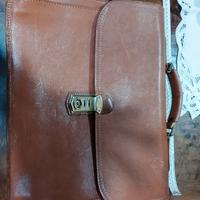 Cartella da lavoro anni 70, in pelle/cuoio.