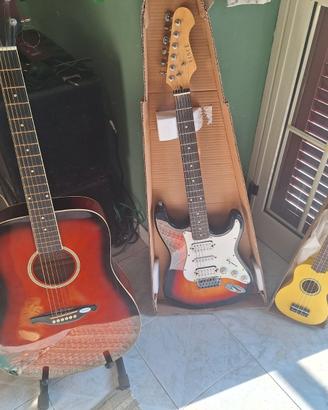 Chitarre acustica elettrica ukulele