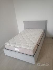 letto contenitore 1 piazza e  mezza + matesasso