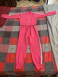 Completo Tuta Rosa Shocking Y2K: Felpa Crop