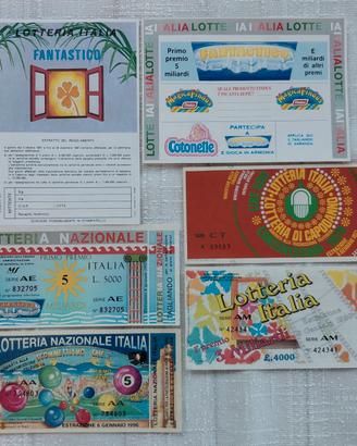 Biglietti Lotteria Italia + Cartoline Anni 70/90