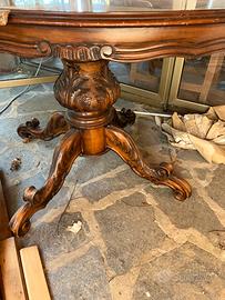 Tavolo rotondo allungabile in legno