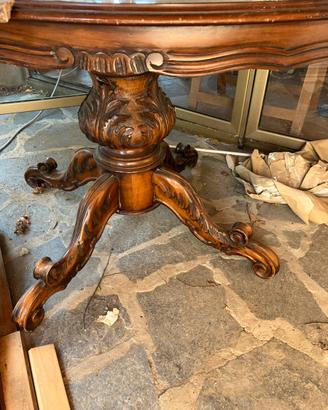 Tavolo rotondo allungabile in legno