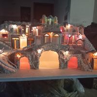 presepe in cartapesta completo di luci