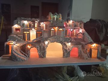 presepe in cartapesta completo di luci