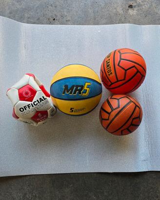 Lotto di 4 palloni da sport 