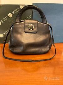 Borsa vintage nera pelle Enrico Vivalli