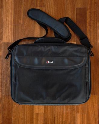 Borsa porta PC Trust con tracolla – Nera