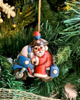 Statuina Thun Babbo Natale Carabiniere in moto