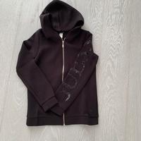 Guess Felpa con Cappuccio e Zip Bambina Nera