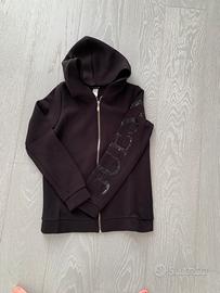 Guess Felpa con Cappuccio e Zip Bambina Nera