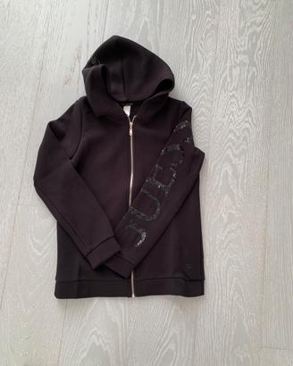 Guess Felpa con Cappuccio e Zip Bambina Nera
