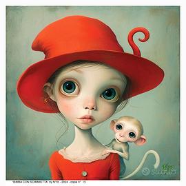 Opera di NYX "Bimba con scimmietta"