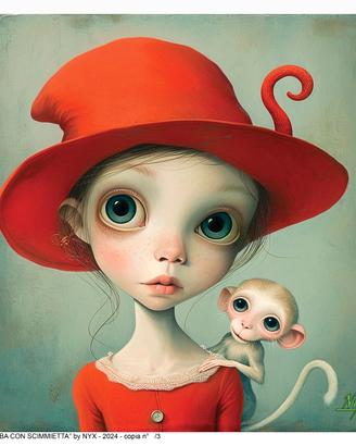 Opera di NYX "Bimba con scimmietta"