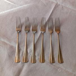 Sei forchette in alpacca antiche