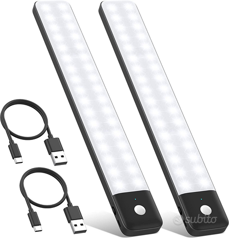 2 pezzi Luce Armadio LED con Sensore di Movimento,
