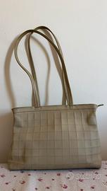 Henry Beguelin borsa in vera pelle panna