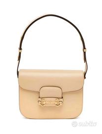 Borsa Gucci, Horsebit 1955  in pelle beige