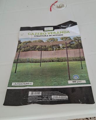 telo di ricambio per gazebo veranda 3x2,5m beige