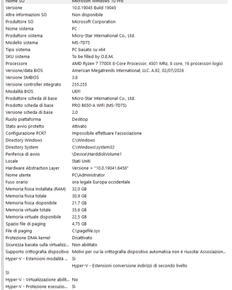 PC gaming fascia medio alta ( componenti in foto)