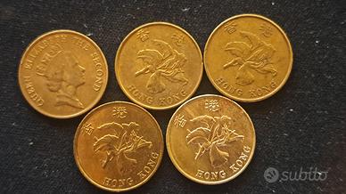 HONG KONG  - N. 5 MONETE DA 10 CENTS VARI ANNI