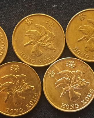 HONG KONG  - N. 5 MONETE DA 10 CENTS VARI ANNI