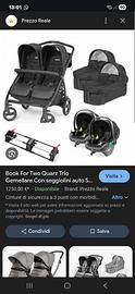Passeggino gemellare peg perego