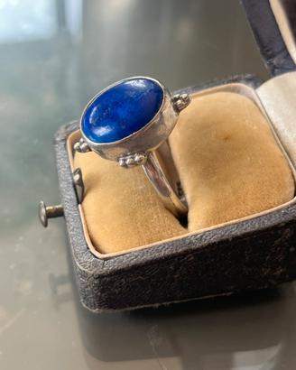 Anello in argento 925 vintage con pietra blue