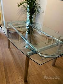Tavolo cristallo salotto allungabile