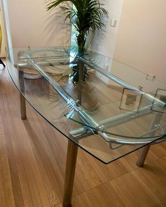 Tavolo cristallo salotto allungabile