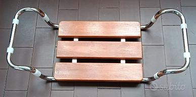 Sedile in acciaio/legno per vasca da bagno