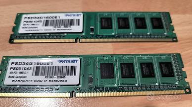 N.2 RAM 4GB Patriot DDR3 PC3-12800 - PSD34G160081