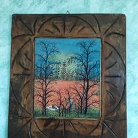 Quadri 4 stagioni + girasoli su legno, fatti a man