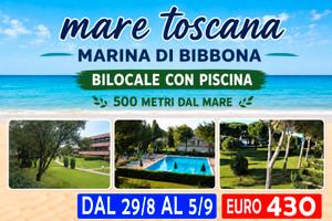 Marina di Bibbona Bilocale con piscina 29/8---5/9