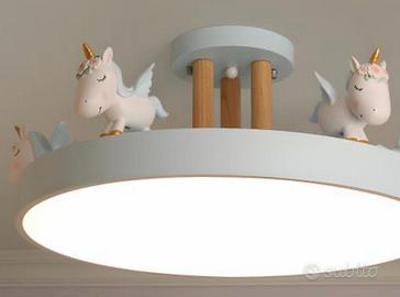 Plafoniera LED Unicorno bianco Lampada per camera